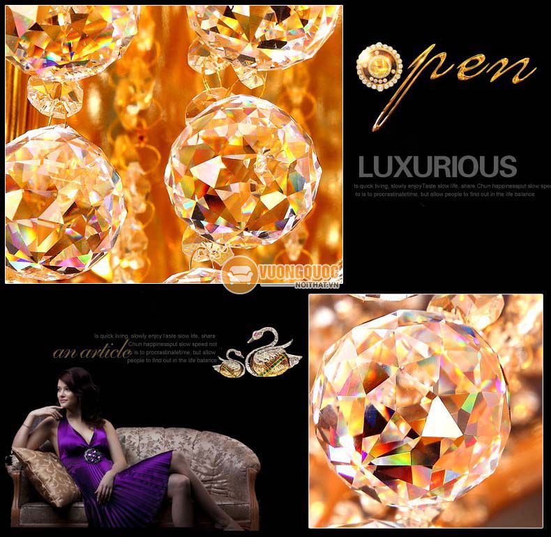 Đèn ốp trần pha lê kích thước lớn cho không gian rộng CM256-14